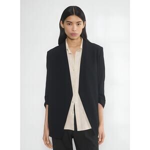 Aritzia Babaton Power Slim Fit Open Front Blazer Mirror Crepe Black Size 0